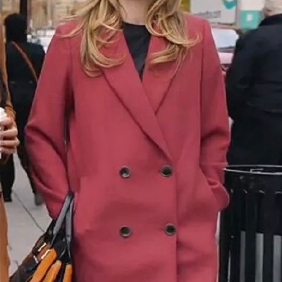 COPY - ZARA PINK MARL LONG WOOL COAT PINK MARL - Picture 4 of 15